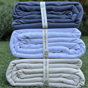 Sleep & Beyond Organic Cotton Honeycomb Jacquard Blanket