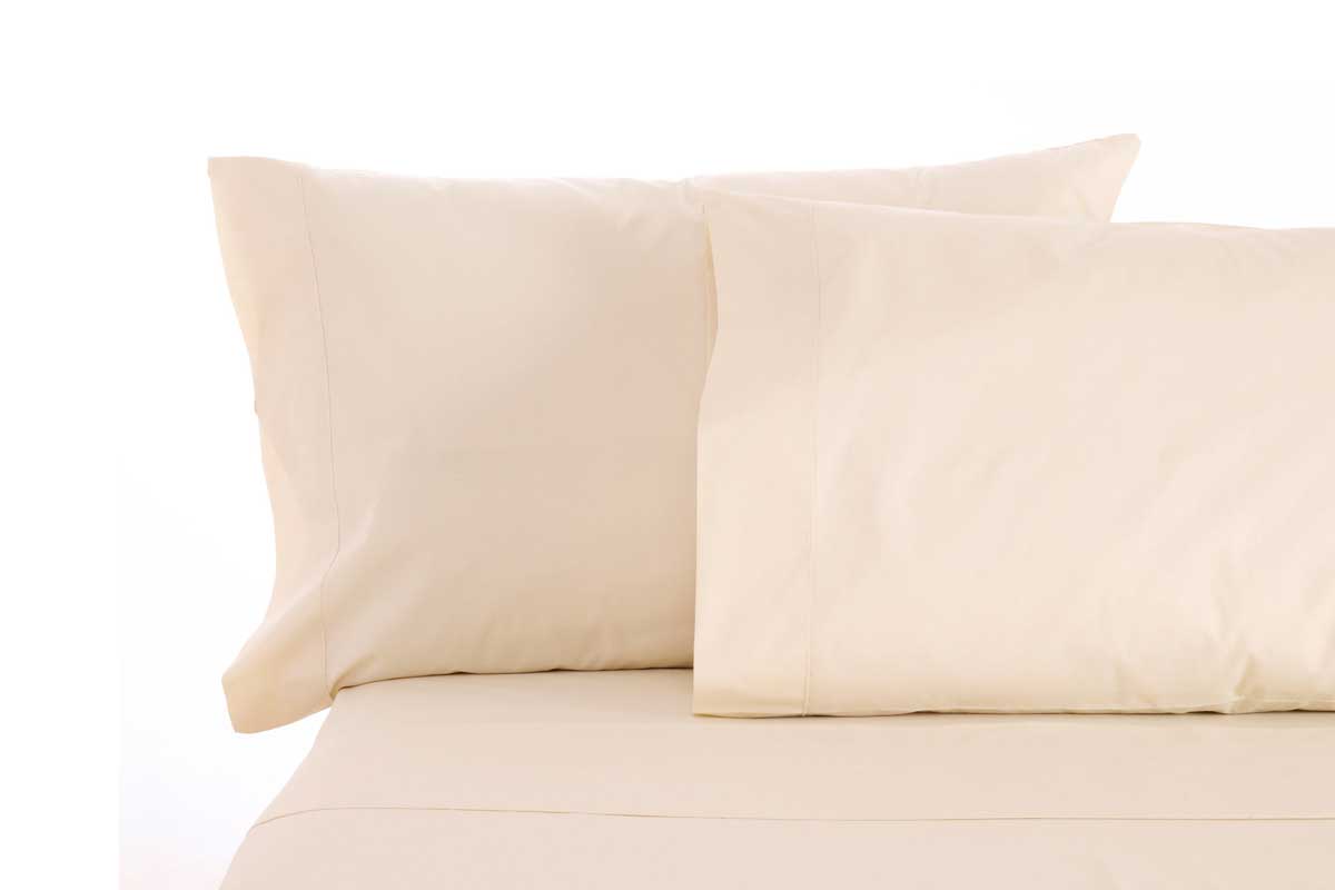 Sleep & Beyond Organic Percale Pillowcase Pair - Ivory Color