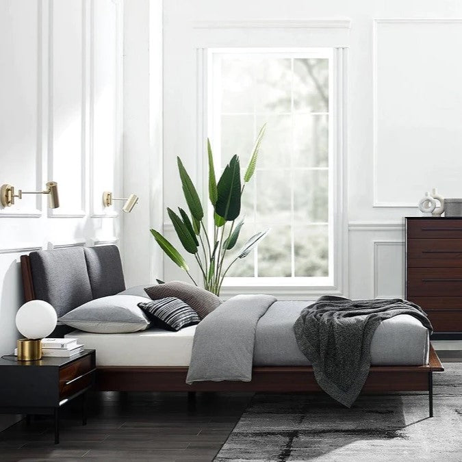 Greenington Park Avenue Queen Platform Bed with Fabric, Ruby