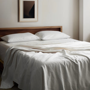 Sleep & Beyond Organic Cotton Honeycomb Jacquard Blanket