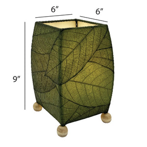 Eangee Mini Square Cocoa Leaf Table Lamp