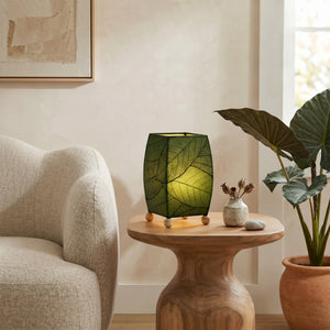 Eangee Mini Square Cocoa Leaf Table Lamp