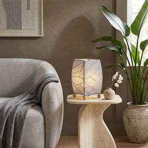 Eangee Mini Square Cocoa Leaf Table Lamp