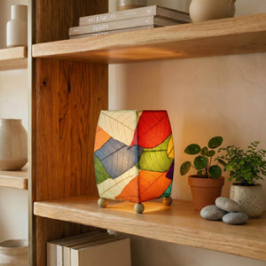 Eangee Mini Square Cocoa Leaf Table Lamp