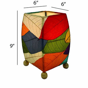 Eangee Mini Square Cocoa Leaf Table Lamp