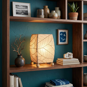 Eangee Mini Square Cocoa Leaf Table Lamp