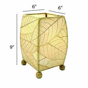 Eangee Mini Square Cocoa Leaf Table Lamp
