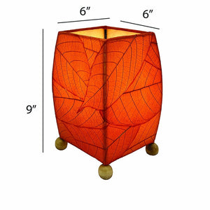 Eangee Mini Square Cocoa Leaf Table Lamp