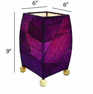 Eangee Mini Square Cocoa Leaf Table Lamp