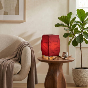 Eangee Mini Square Cocoa Leaf Table Lamp