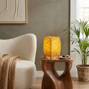 Eangee Mini Square Cocoa Leaf Table Lamp