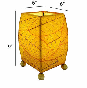 Eangee Mini Square Cocoa Leaf Table Lamp