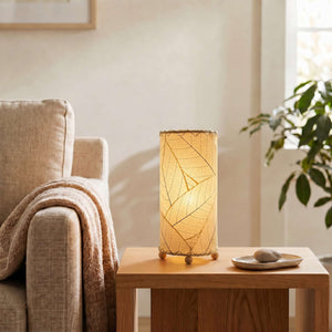 Eangee 12 Inch Cocoa Leaf Cylinder Lamp