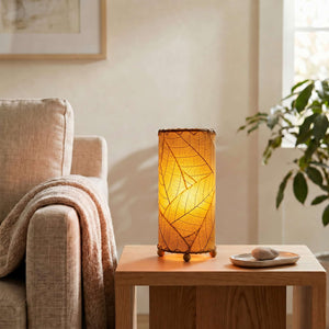 Eangee 12 Inch Cocoa Leaf Cylinder Lamp
