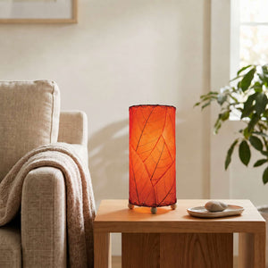 Eangee 12 Inch Cocoa Leaf Cylinder Lamp