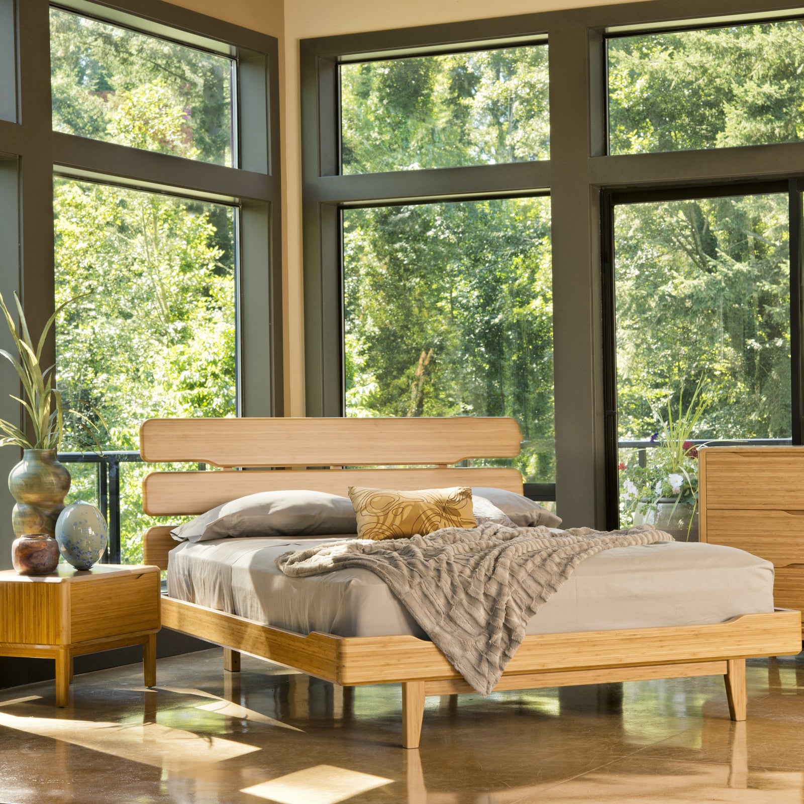 Greenington Currant Platform Bed - Caramelized