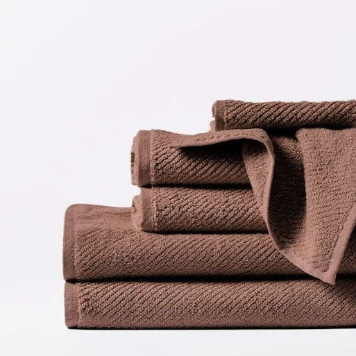 Joshua Dark Brown Cotton Velour Rustic Bath Towel Set