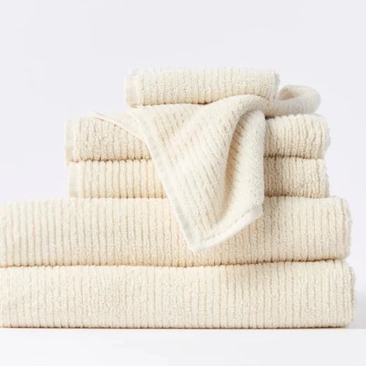 6-Piece White Bath Towel Set >100% GOTS Certified Organic Turkish